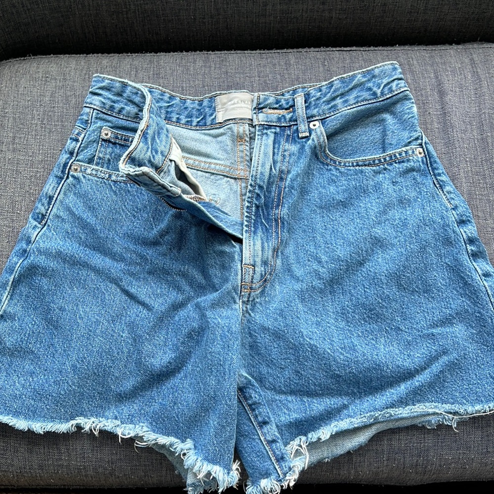 Everlane high waisted denim shorts